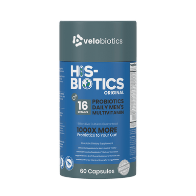 His-Biotics Probiotics ORIGINAL Multivitamin Capsules 60 Capsules - 3D product bottle and packaging box front view