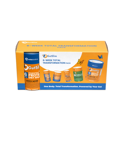 6-Week Total Transformation Pack GutSlim probiotic supplements and diet shake for gut health and weight loss