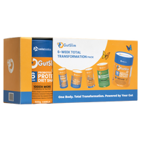 6-Week Total Transformation Pack with GutSlim probiotics and protein diet shakes for gut health and weight loss