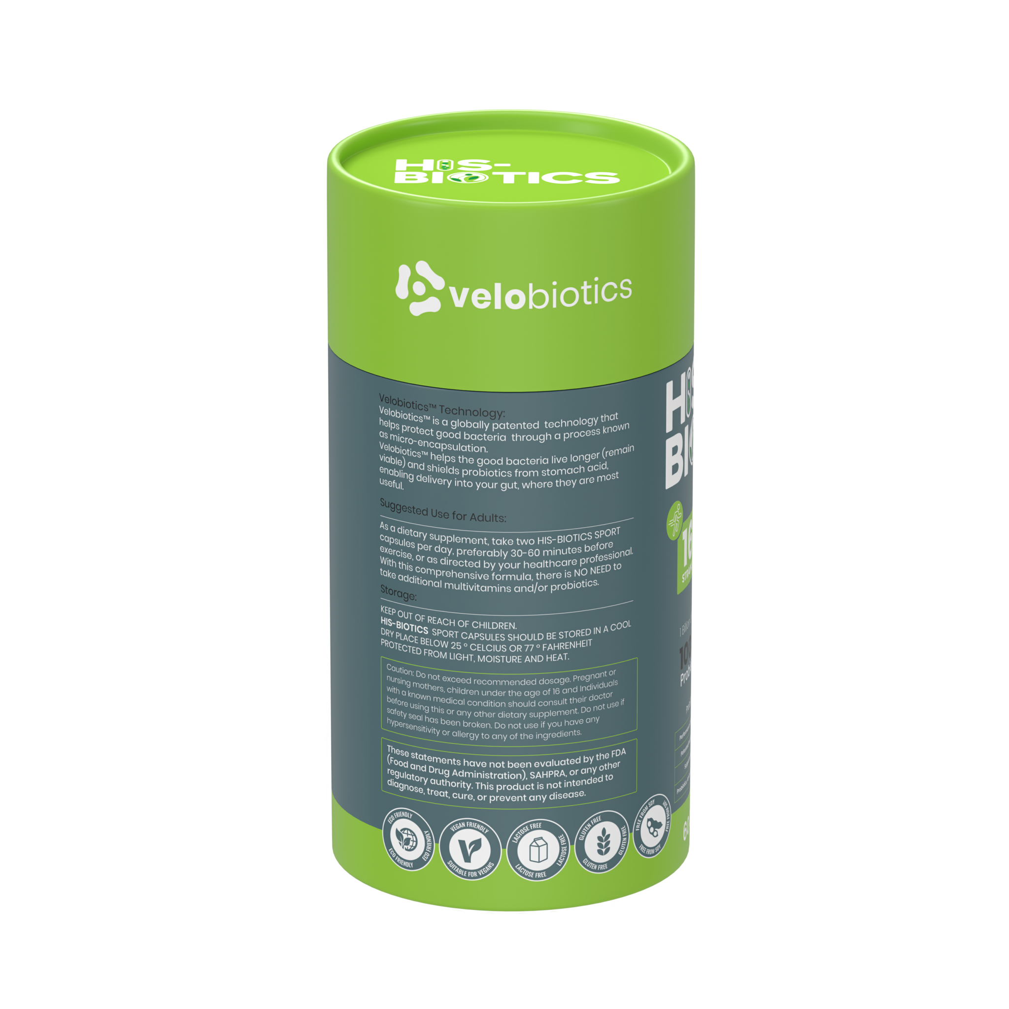 His-Biotics Probiotics SPORT multivitamin capsules with Velobiotics technology for enhanced gut health and athletic performance