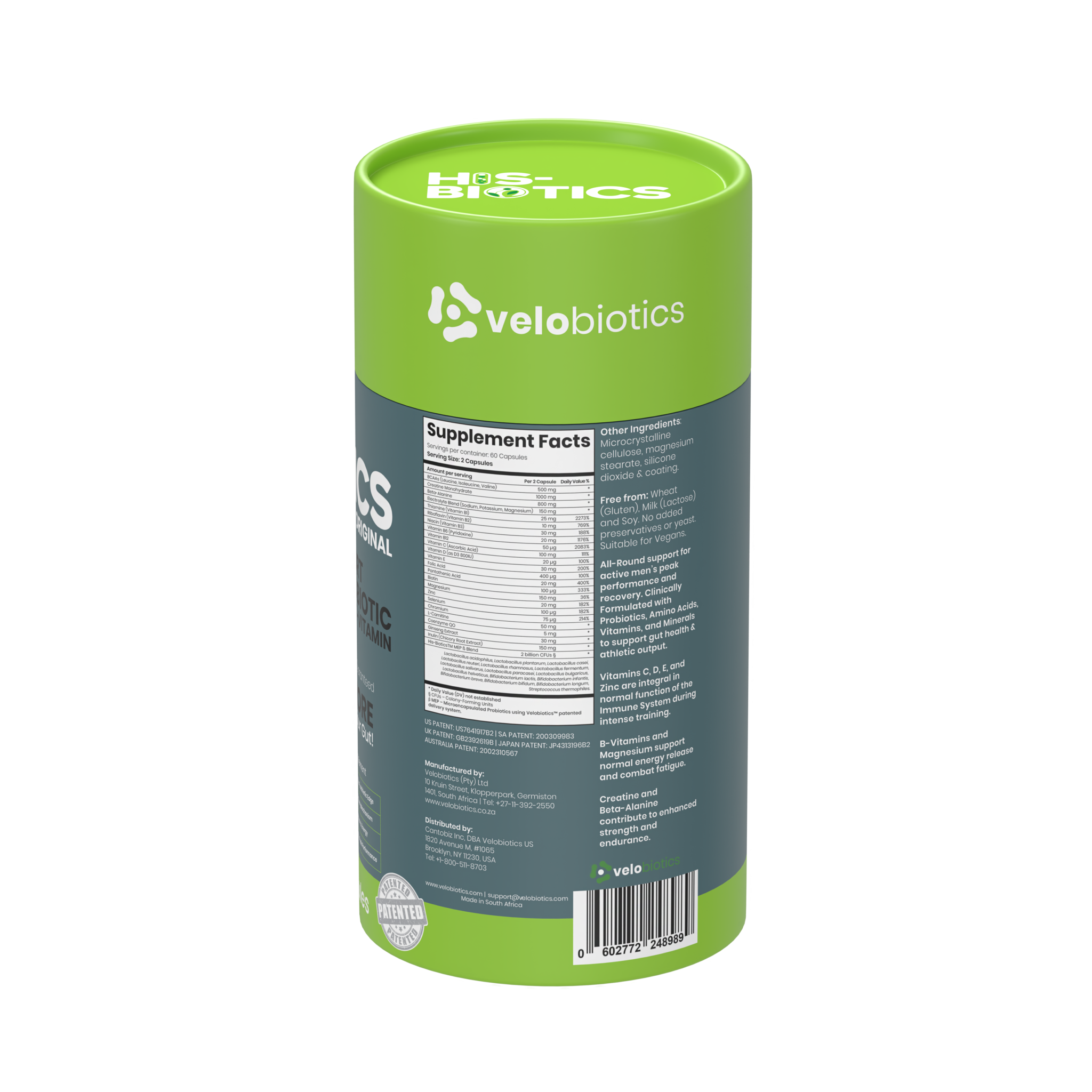 His-Biotics Probiotics SPORT multivitamin capsules with Velobiotics delivery for enhanced athletic performance and gut health
