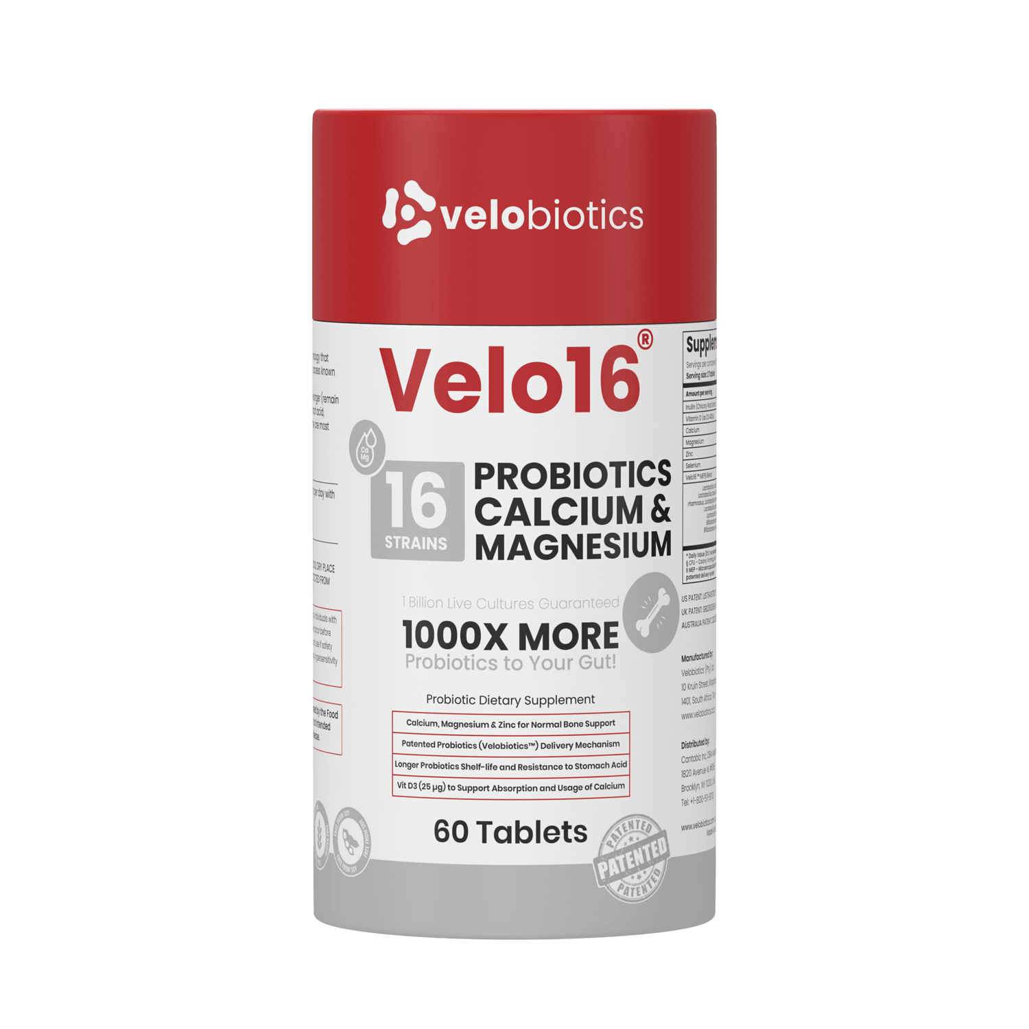 Velo16 Probiotics Calcium & Magnesium - Velobiotics