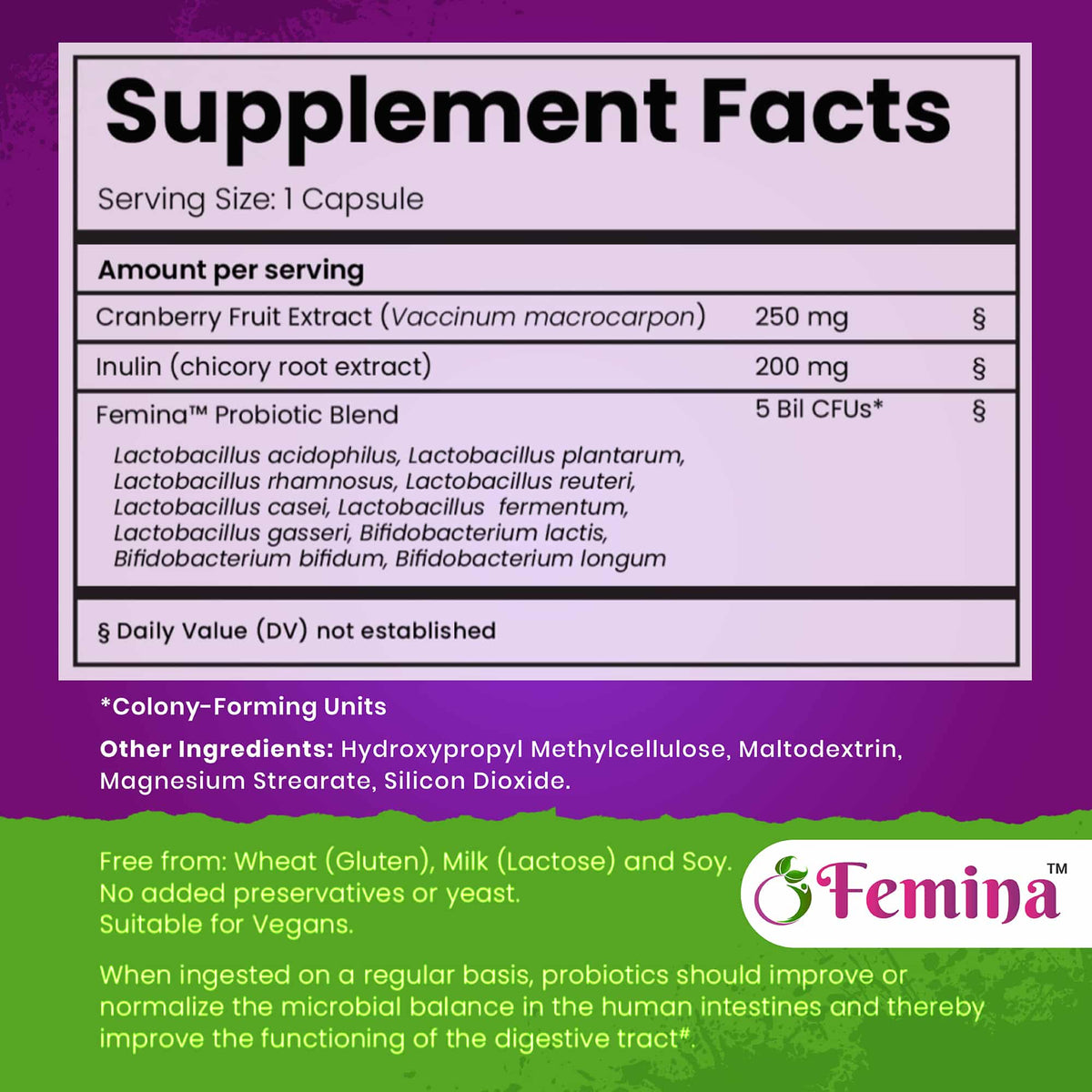 Femina™ Probiotic Capsules with Cranberry Extract — image 10