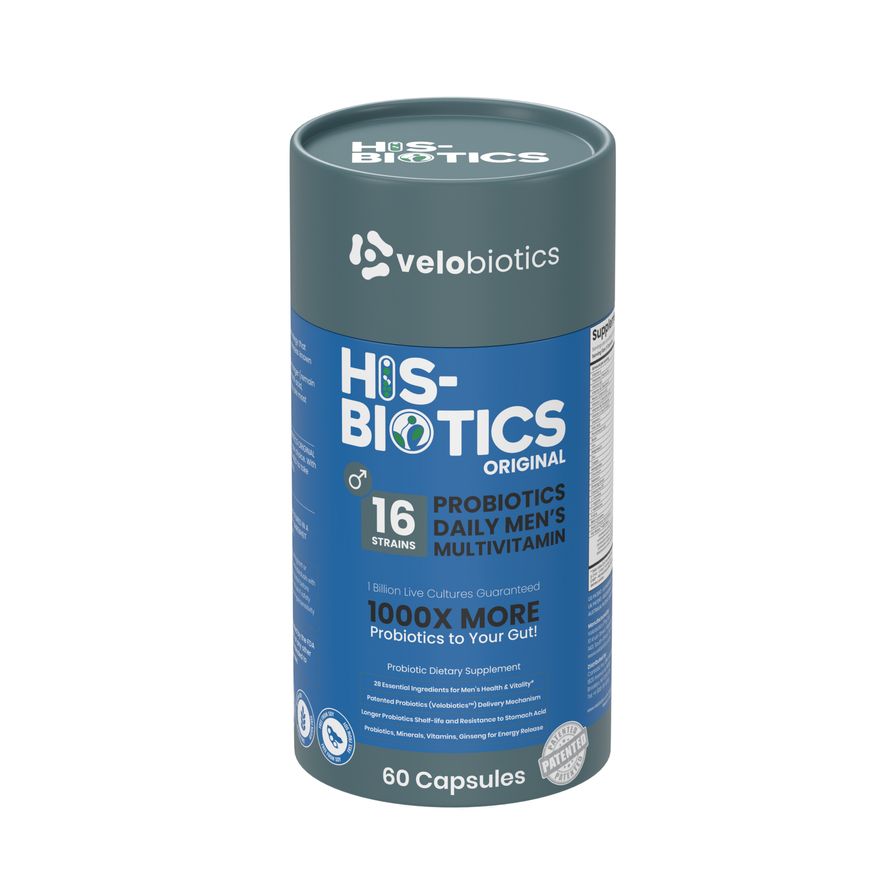 His-Biotics Original Capsules daily men's multivitamin with 16 probiotic strains and 1 billion CFUs for gut health and vitality