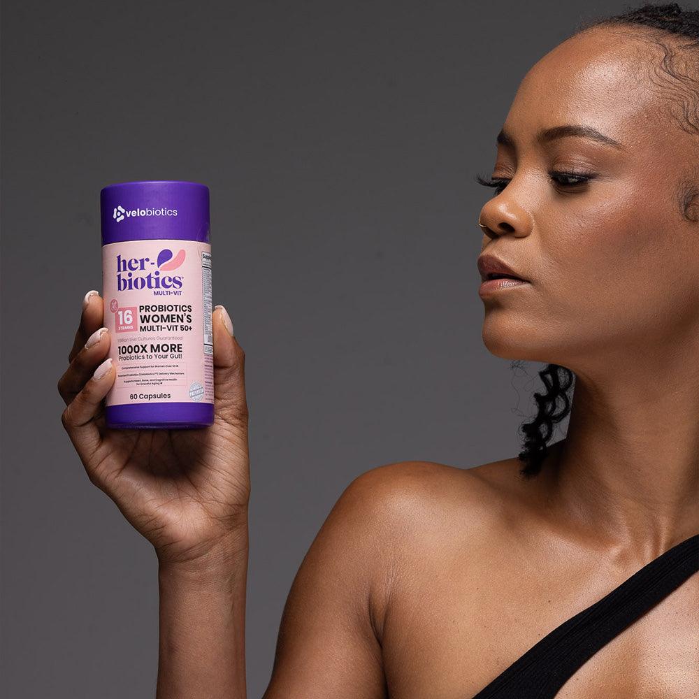 Her-Biotics Probiotics Ageless Multivitamin 50+ for women supporting menopause health and vitality