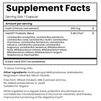 GutBundle Couple Pack - Him and Her Probiotic Value Pack supplement facts label.