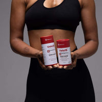 Bottle of Velo16 Probiotic Capsules with label highlighting 16 strains and digestive health benefits