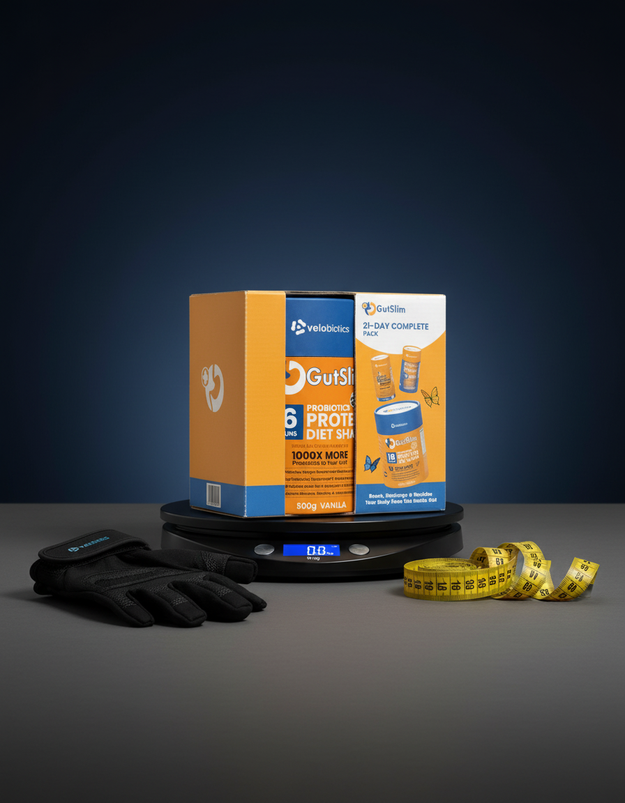 21-Day GUTSLIM Complete Pack with probiotics, protein diet shake, fat burner, GLP-1 booster for fat loss and appetite control